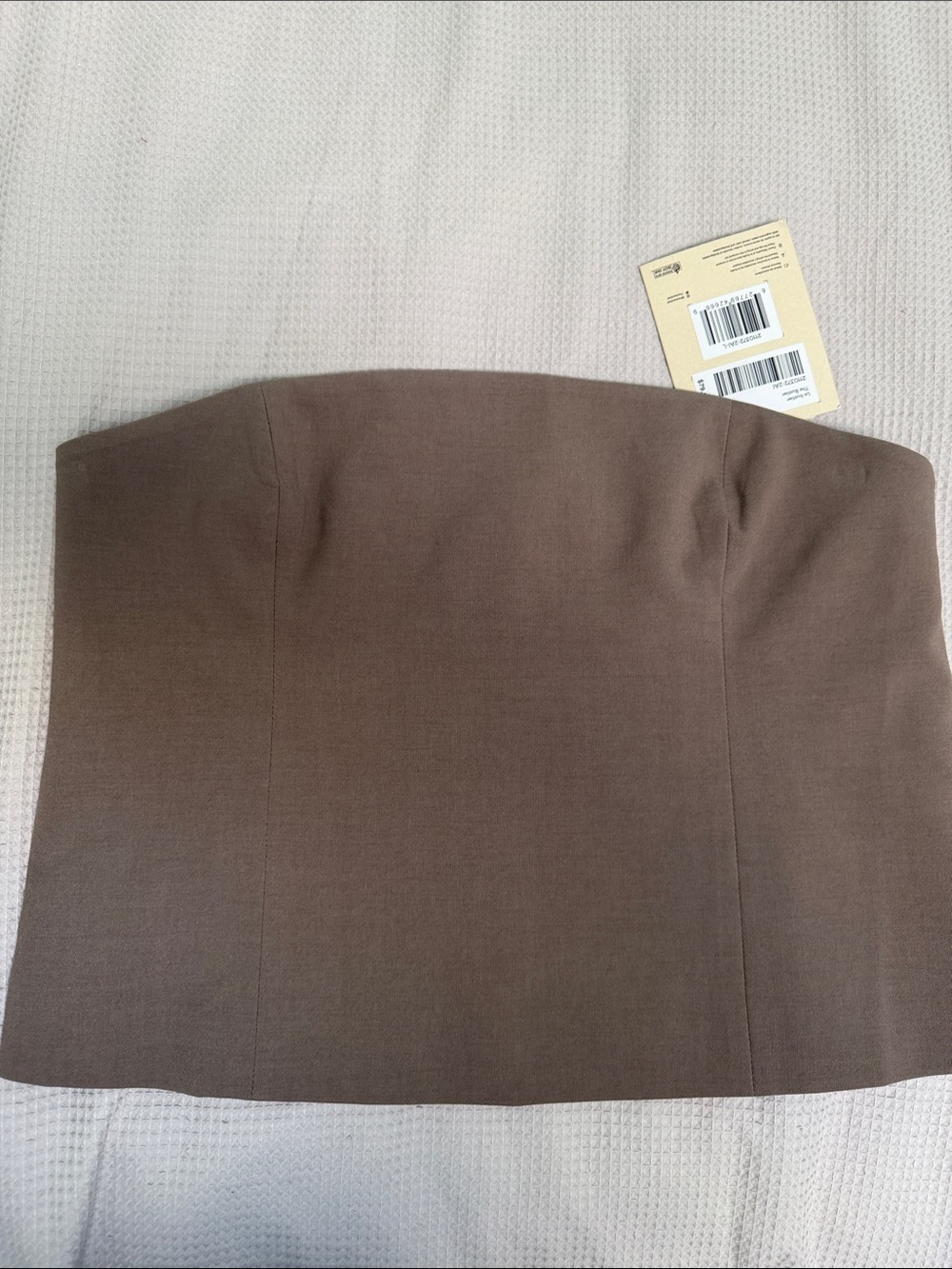 NWT Frank & Oak sz L Cocoa Brown Bustier zip back